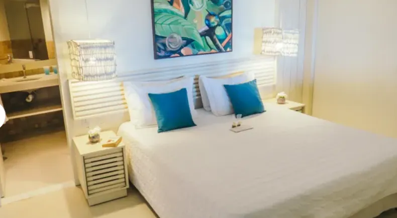 Área externa do Loft Luxo com rede
